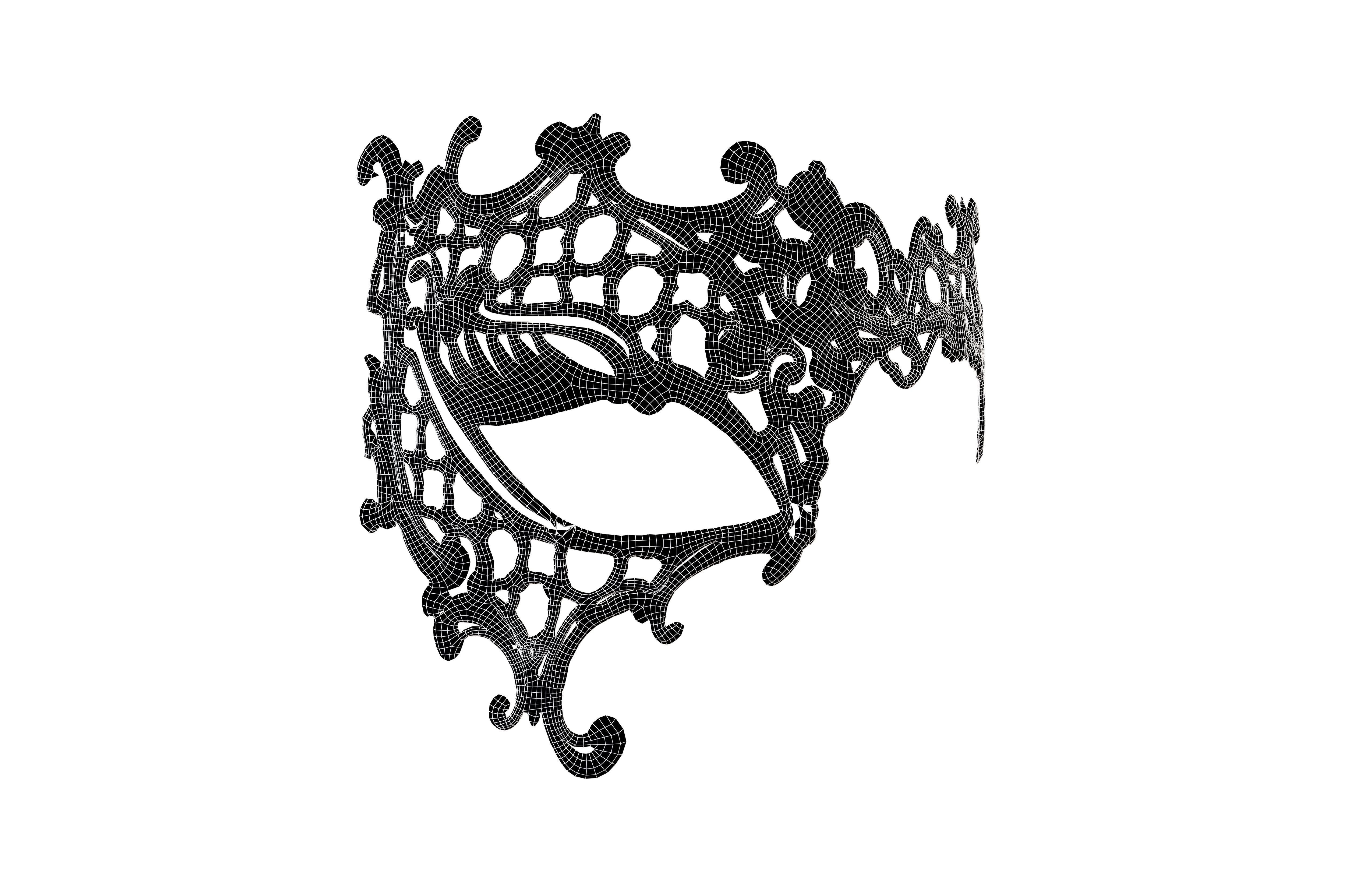 Venetian Metal Mask v1 012 Low-poly 3D model_5
