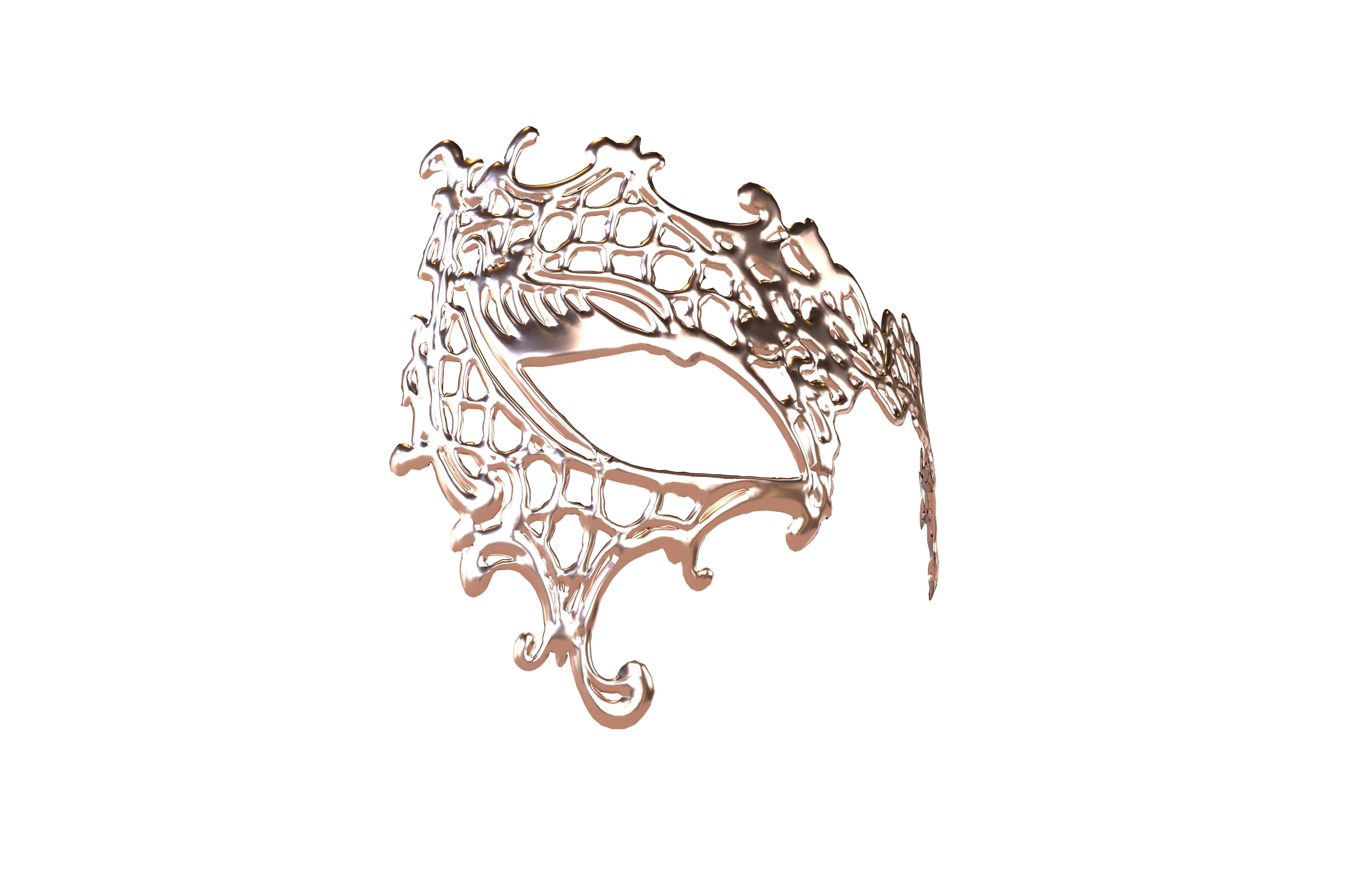 Venetian Metal Mask v1 012 Low-poly 3D model_3