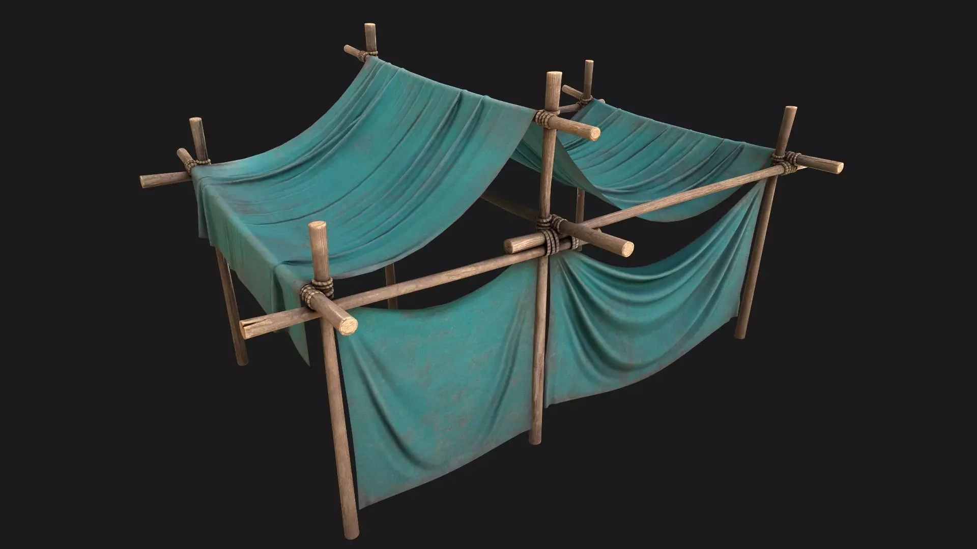 Large Trade Fair Tent Stalls Fair stand Bazaar Low-poly 3D model