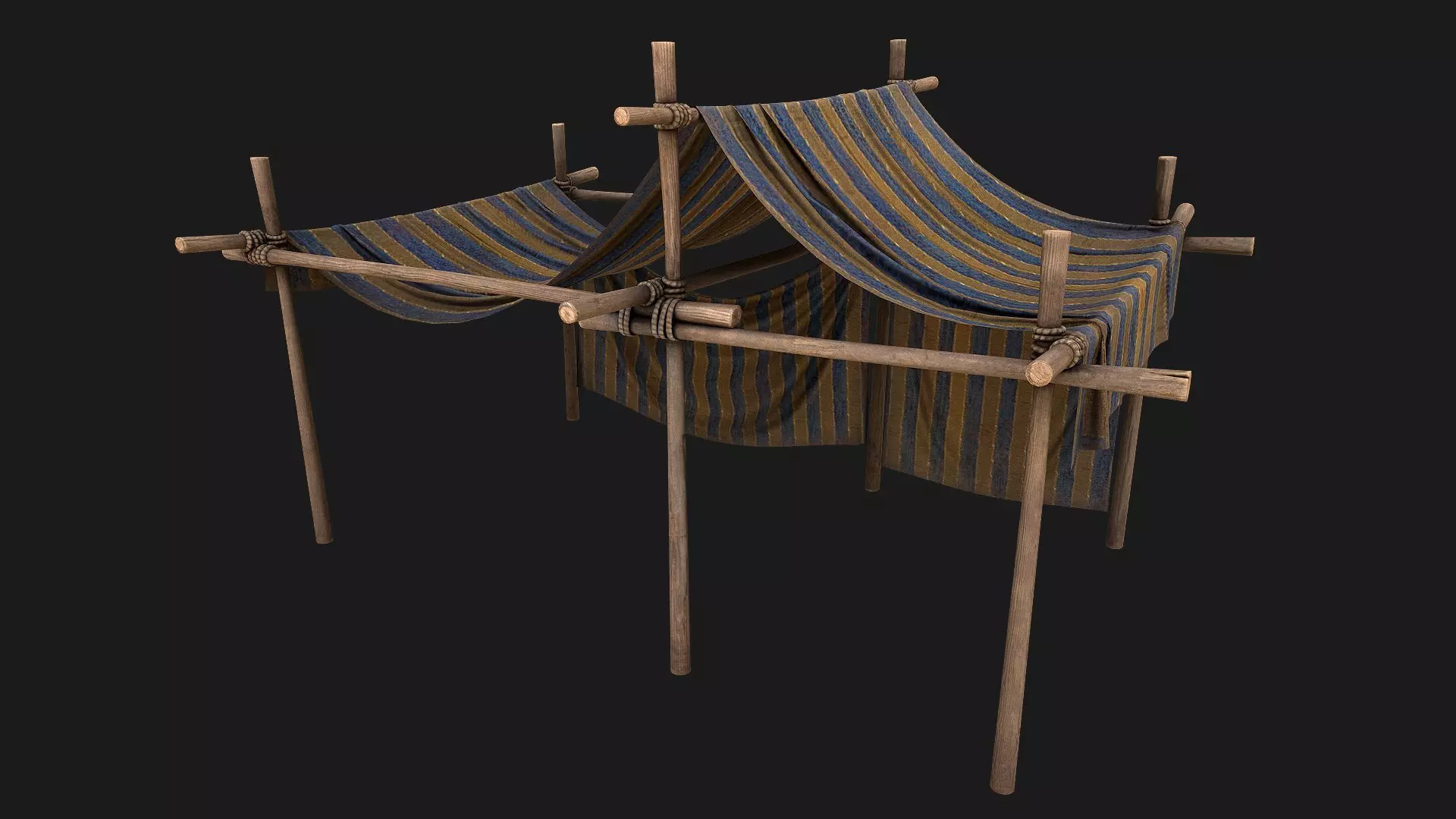 Medieval knight Tent Stalls Bazaar Stand Low-poly 3D model