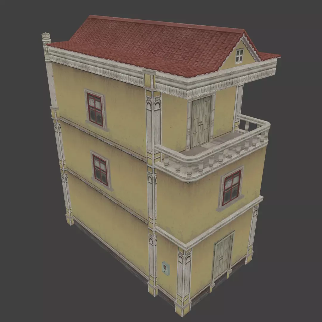 CENTRAL HOUSE C Low-poly 3D model_0