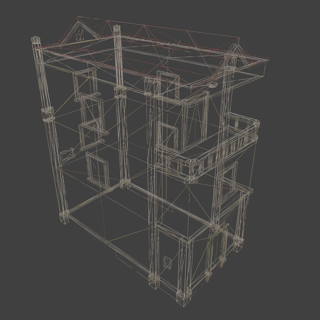 CENTRAL HOUSE C Low-poly 3D model_2