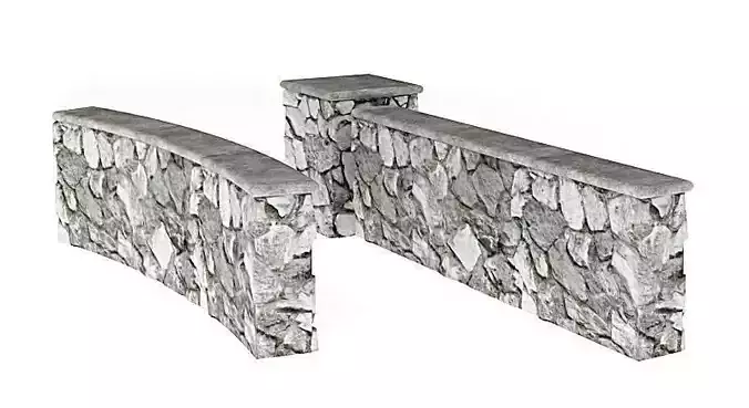 Grey Stone Wall And Column