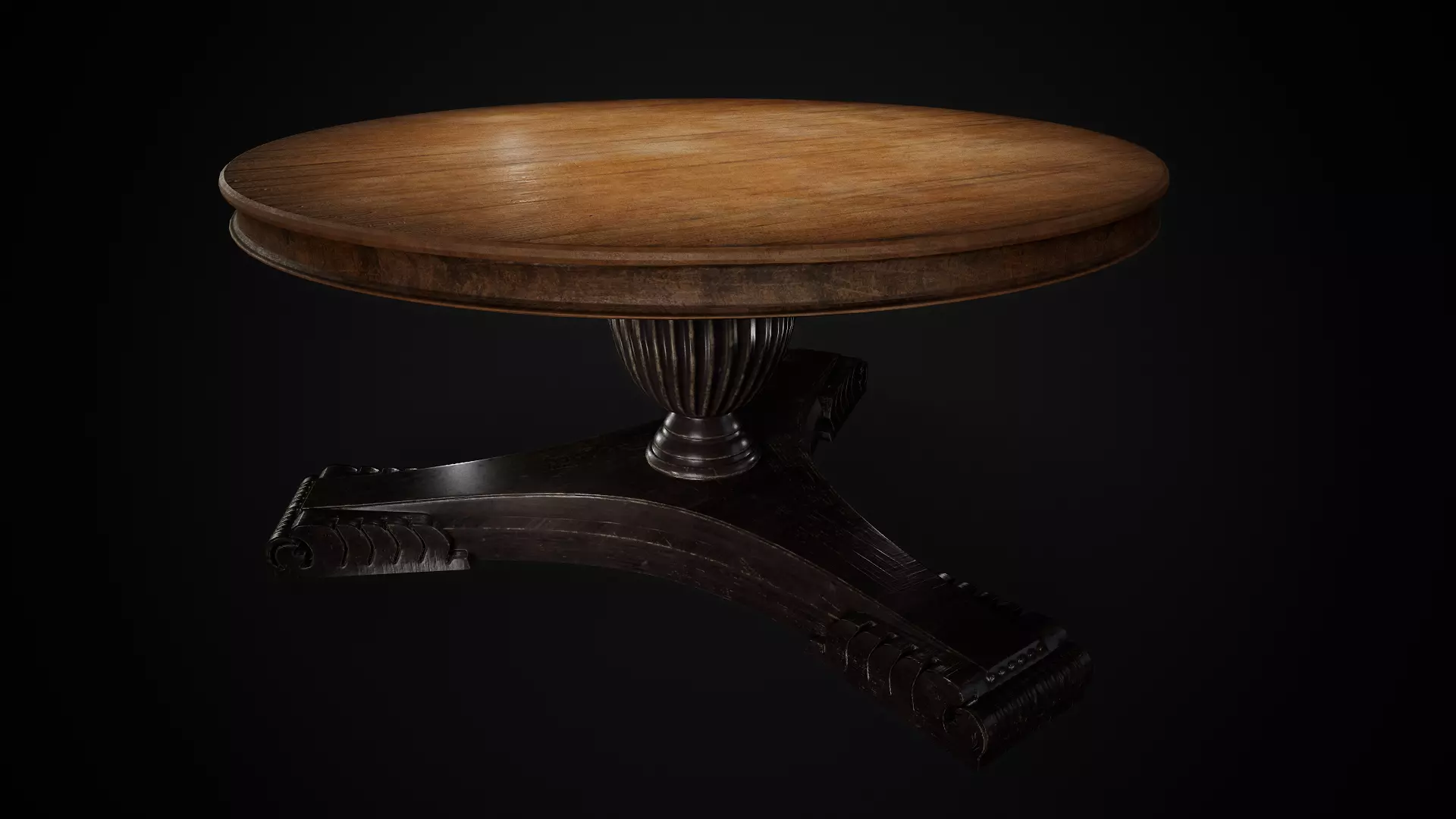 Old Table Low-poly 3D model_0