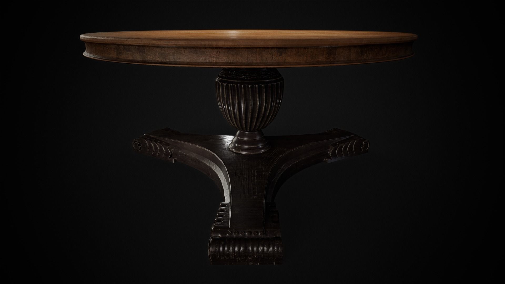 Old Table Low-poly 3D model_2
