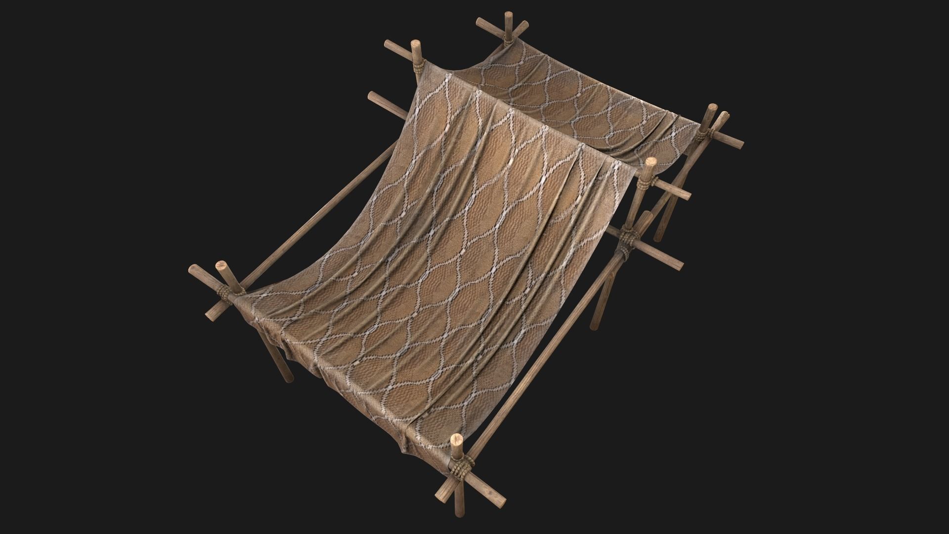 Desert Nomad Tent Stalls Low-poly 3D model_16