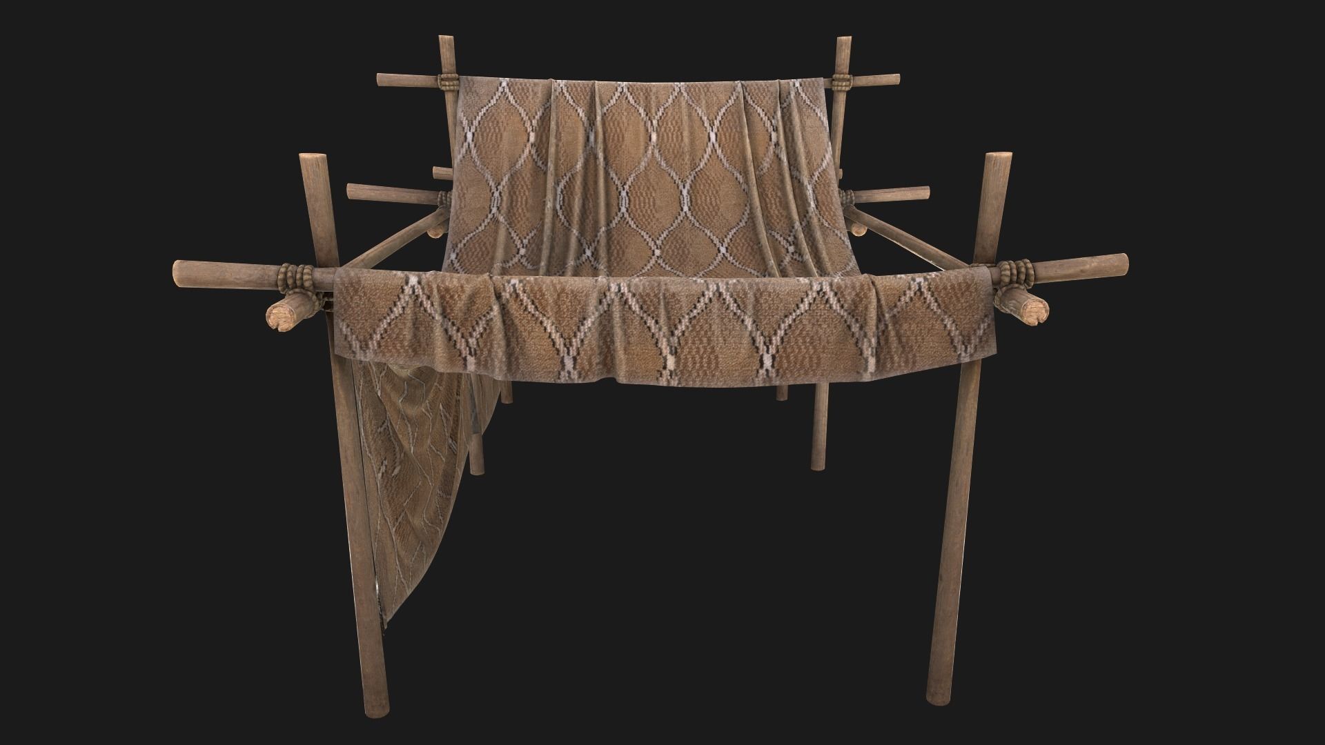 Desert Nomad Tent Stalls Low-poly 3D model_15