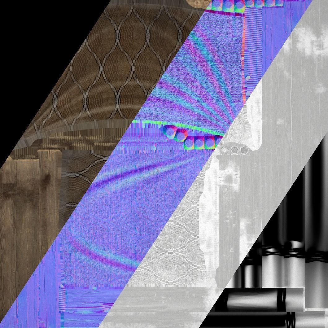 Desert Nomad Tent Stalls Low-poly 3D model_20