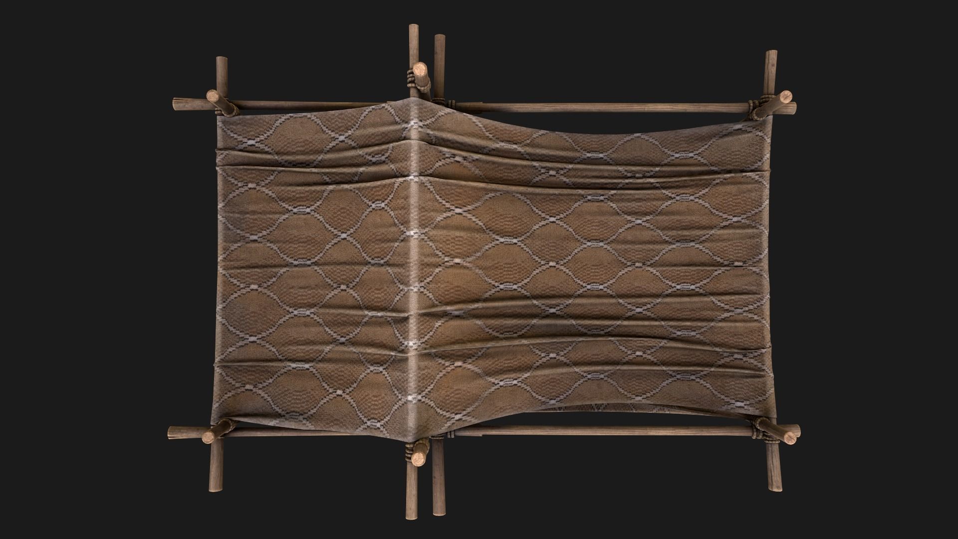 Desert Nomad Tent Stalls Low-poly 3D model_10