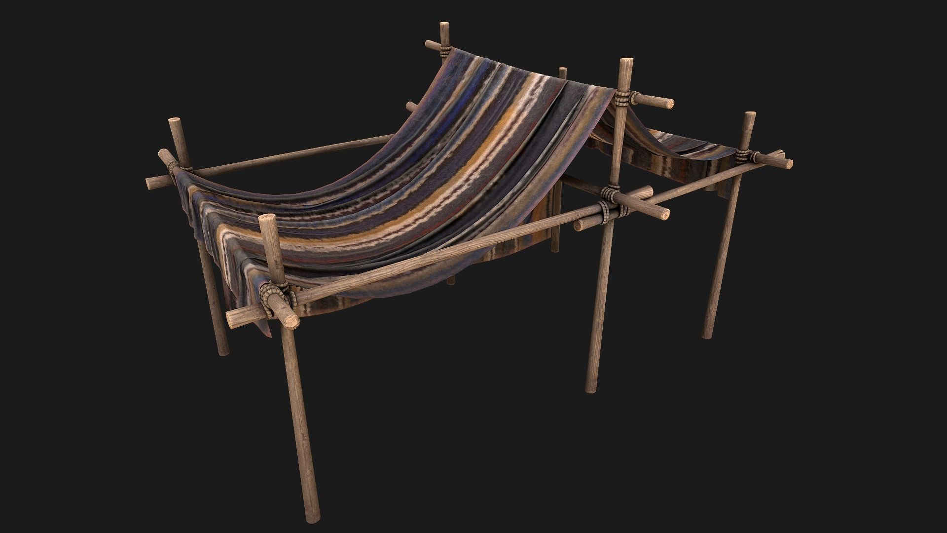 Large Nomad Tent Low-poly 3D model_17