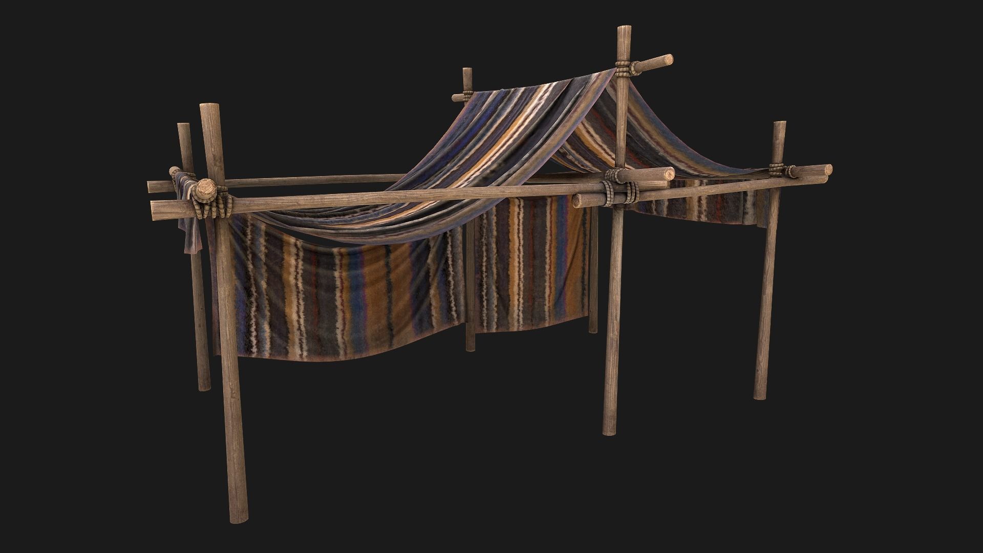 Large Nomad Tent Low-poly 3D model_18