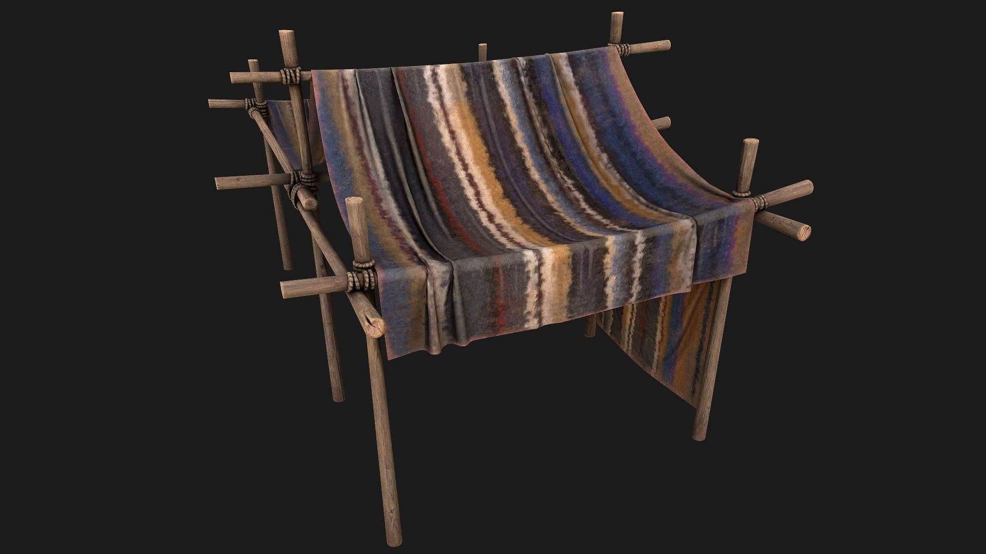 Large Nomad Tent Low-poly 3D model_6