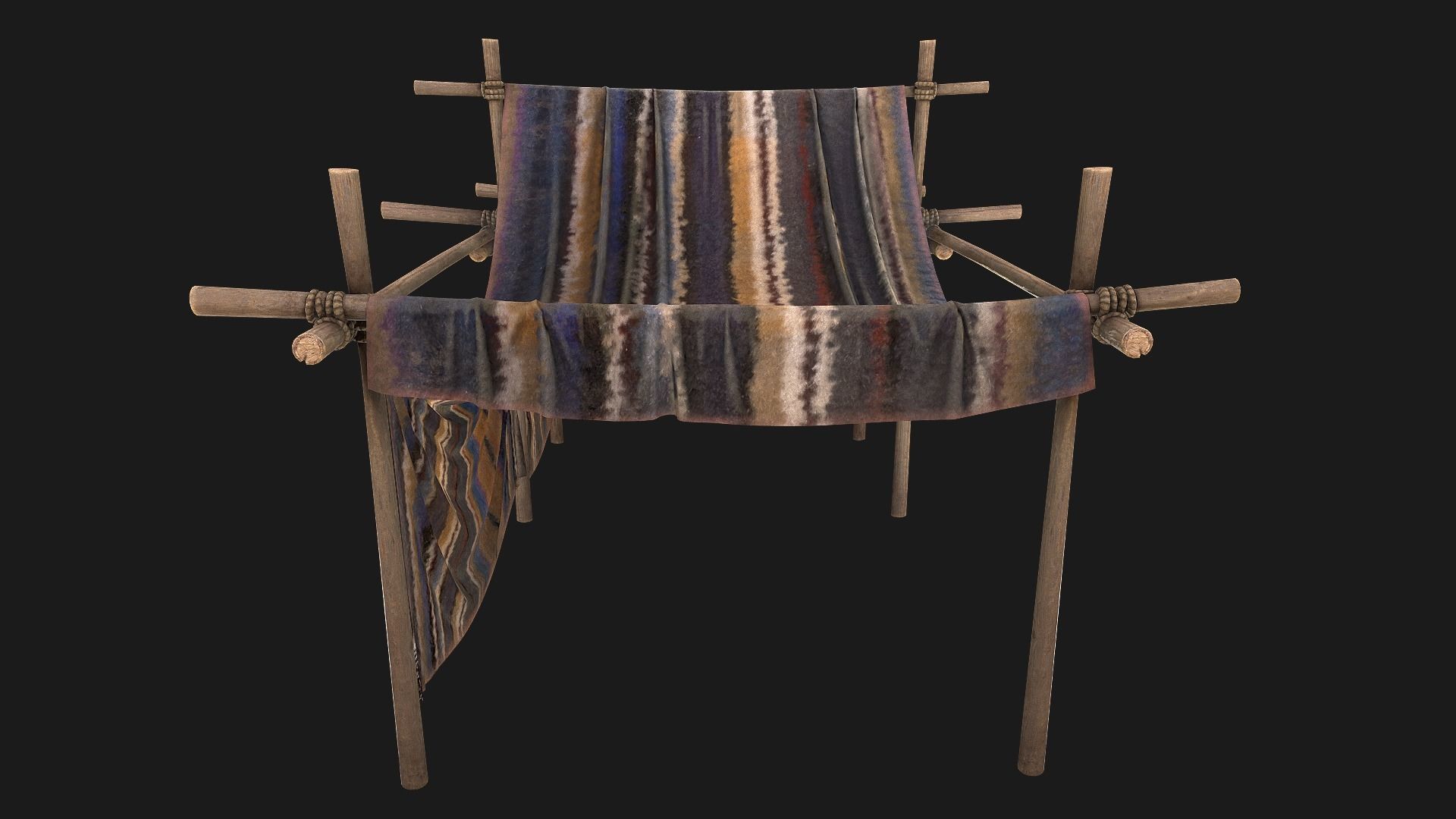 Large Nomad Tent Low-poly 3D model_15