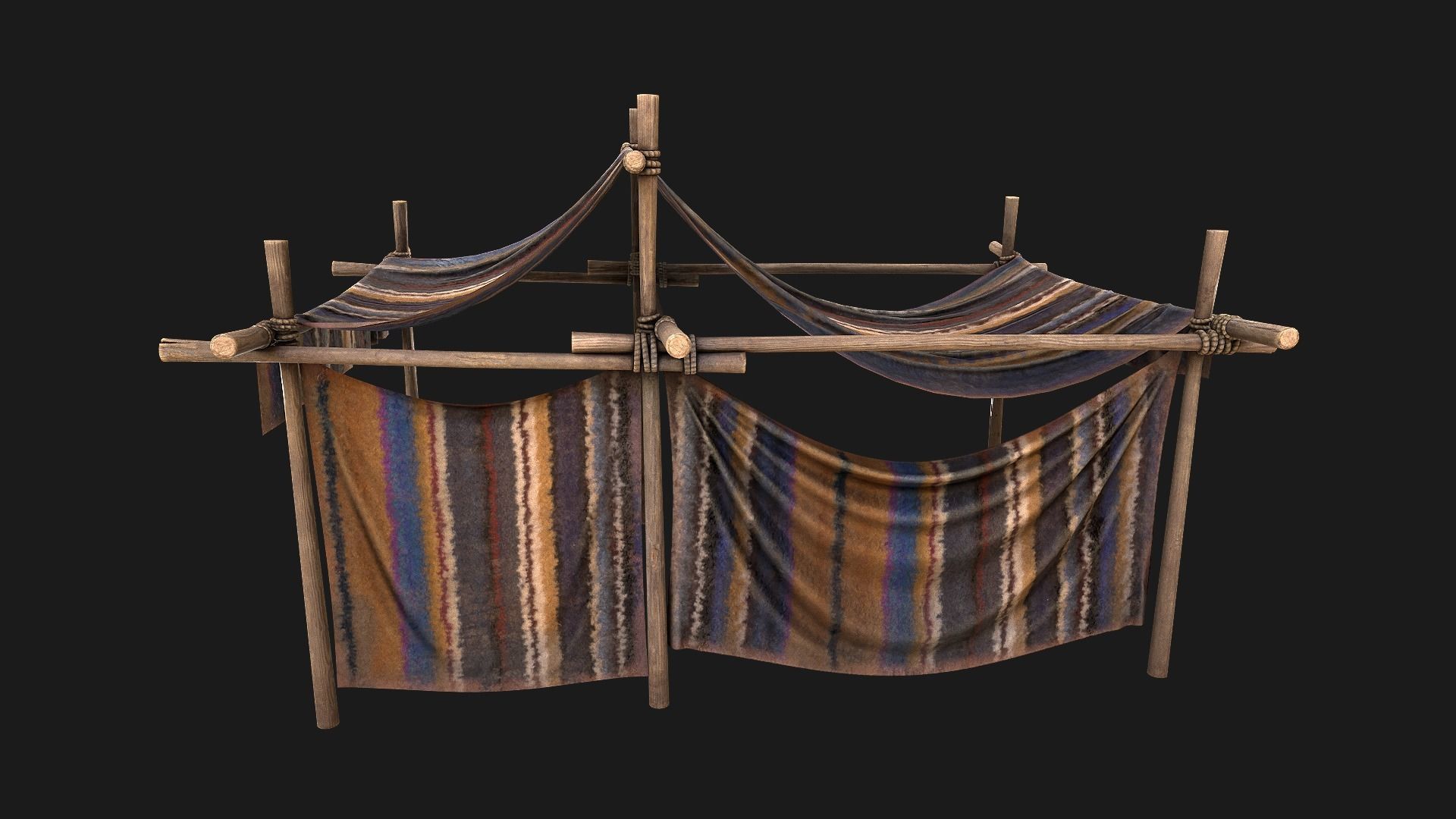 Large Nomad Tent Low-poly 3D model_12