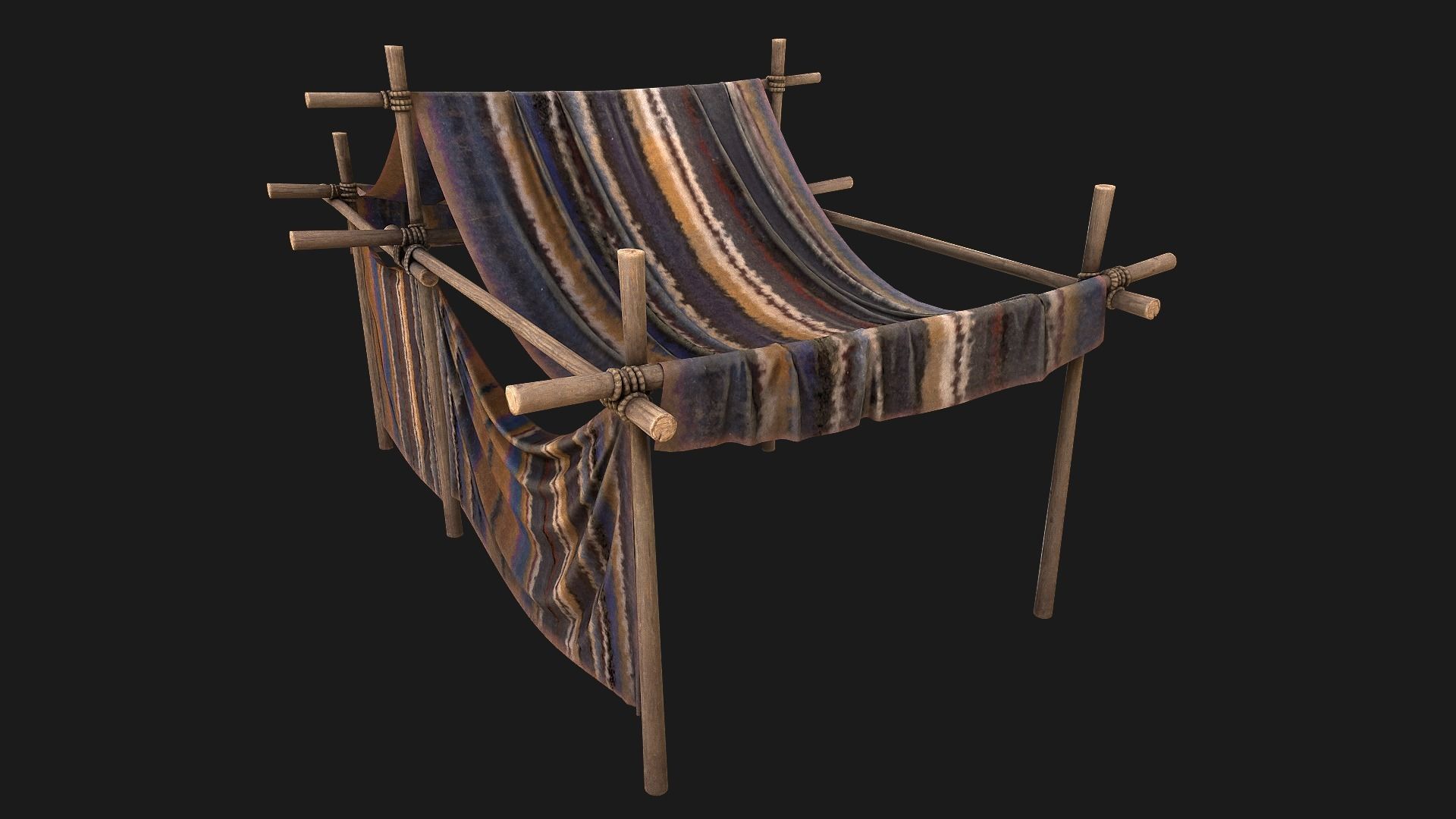 Large Nomad Tent Low-poly 3D model_14