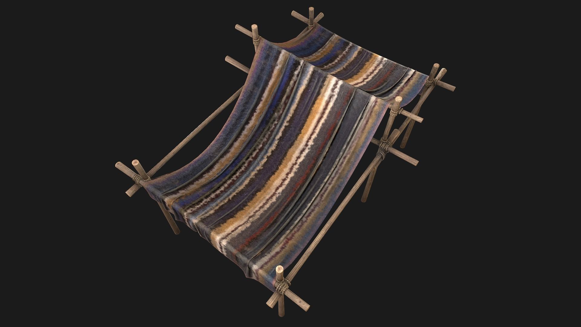 Large Nomad Tent Low-poly 3D model_16