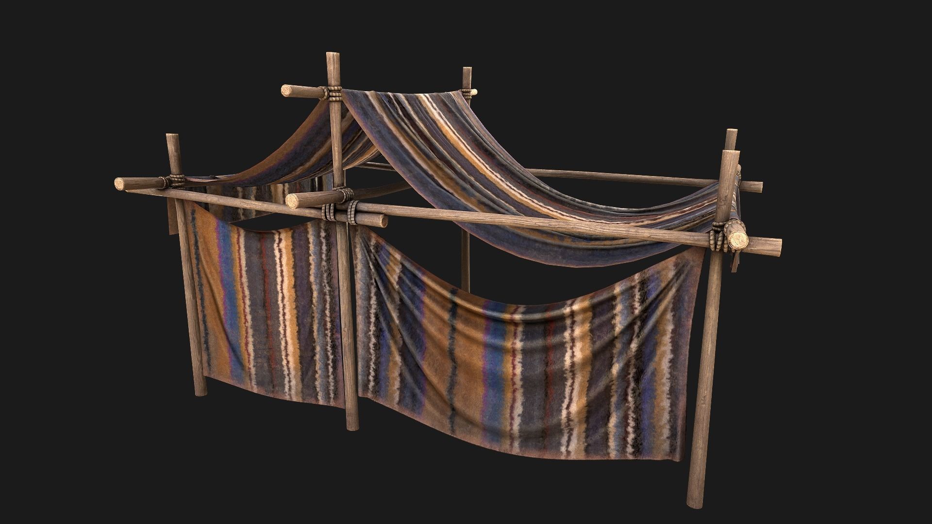 Large Nomad Tent Low-poly 3D model_13