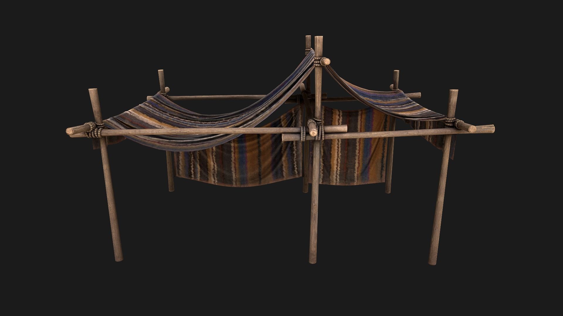 Large Nomad Tent Low-poly 3D model_2