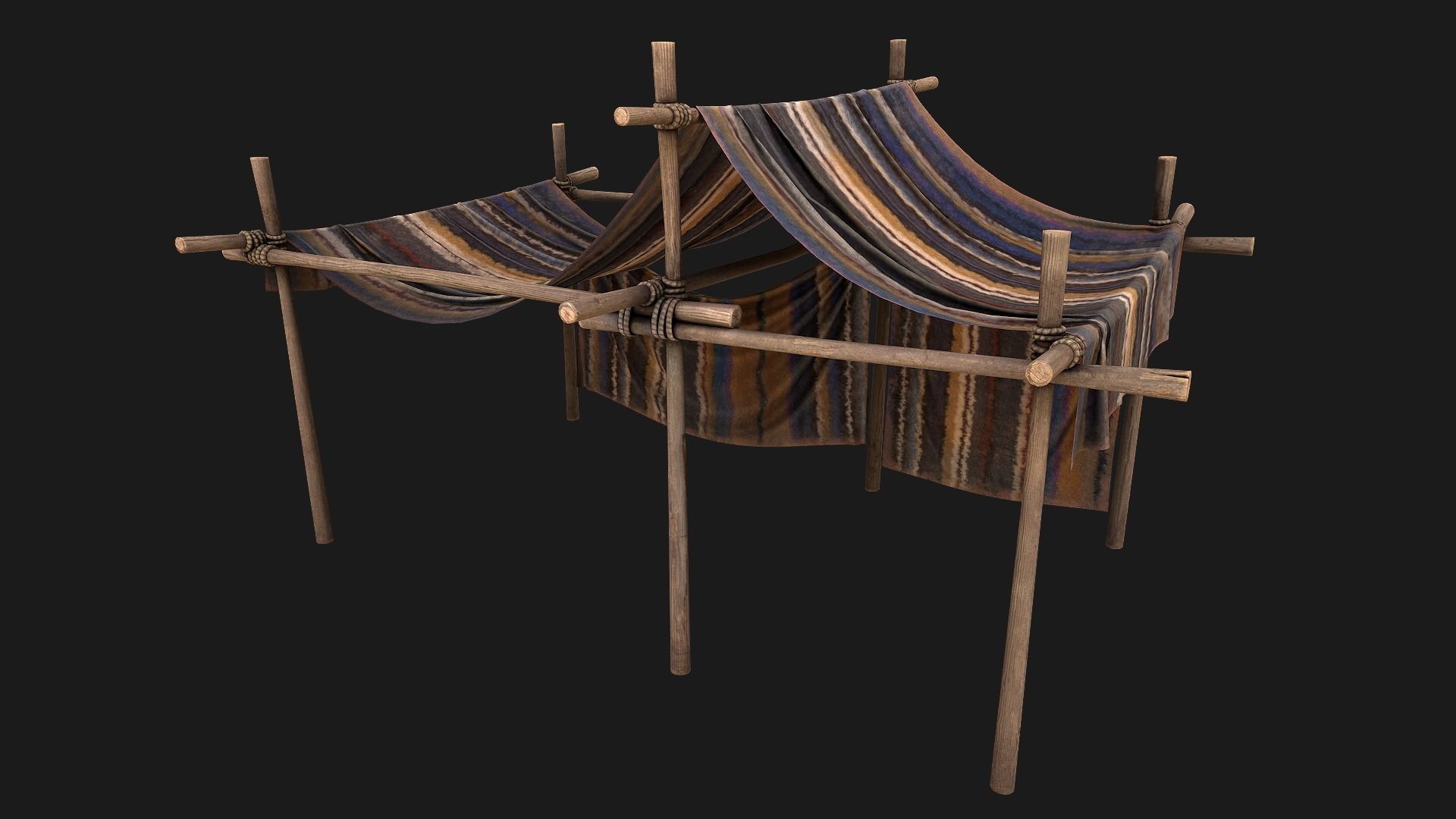 Large Nomad Tent Low-poly 3D model_4