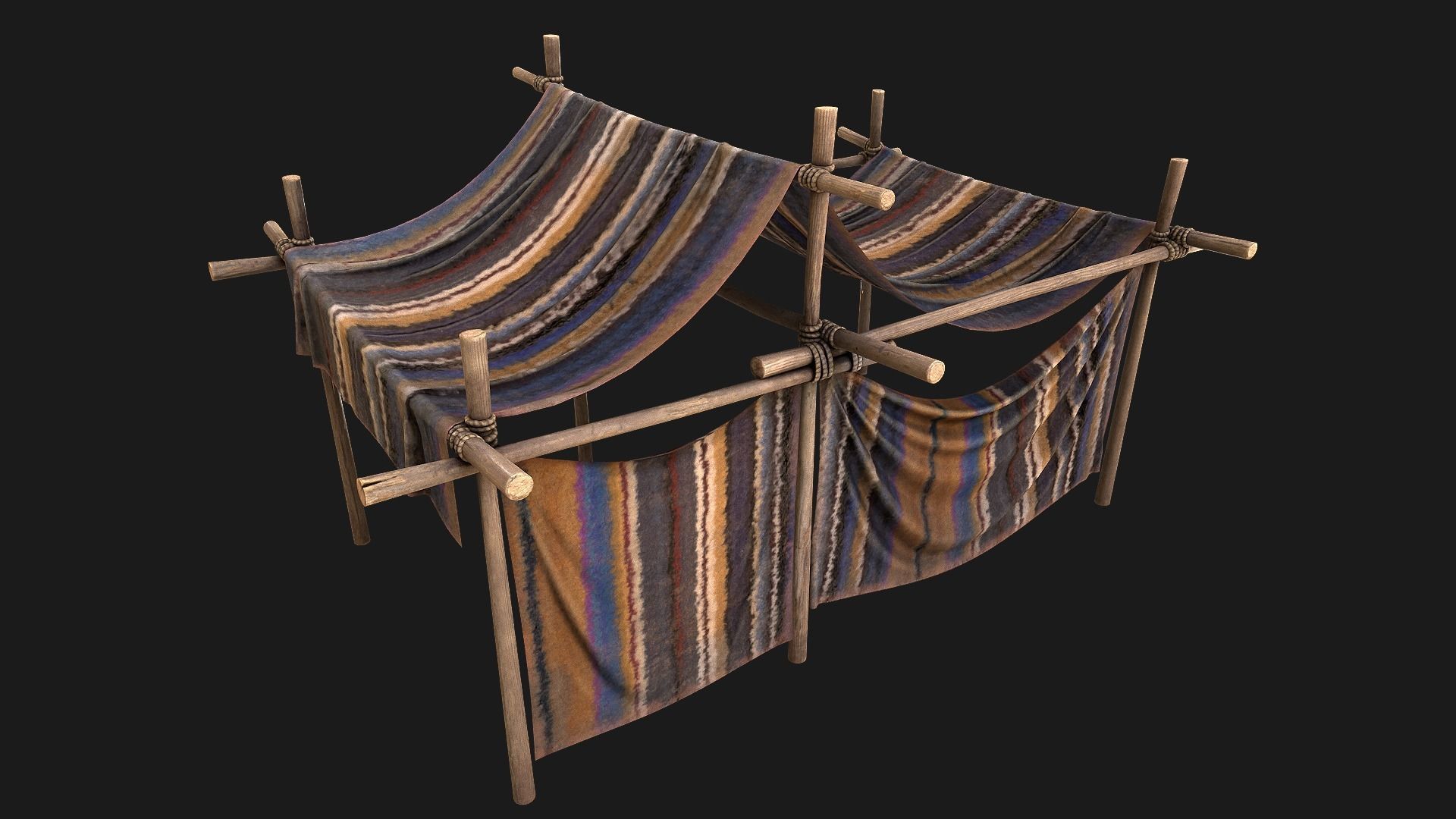Large Nomad Tent Low-poly 3D model_11