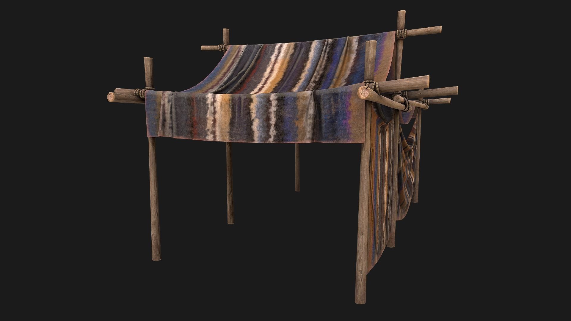 Large Nomad Tent Low-poly 3D model_8