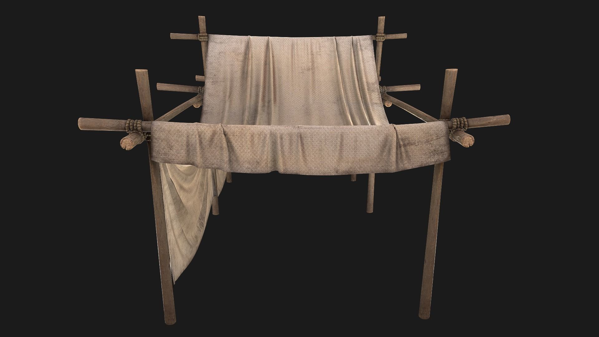 Market Stall Medieval Tent Cotton Low-poly 3D model_15