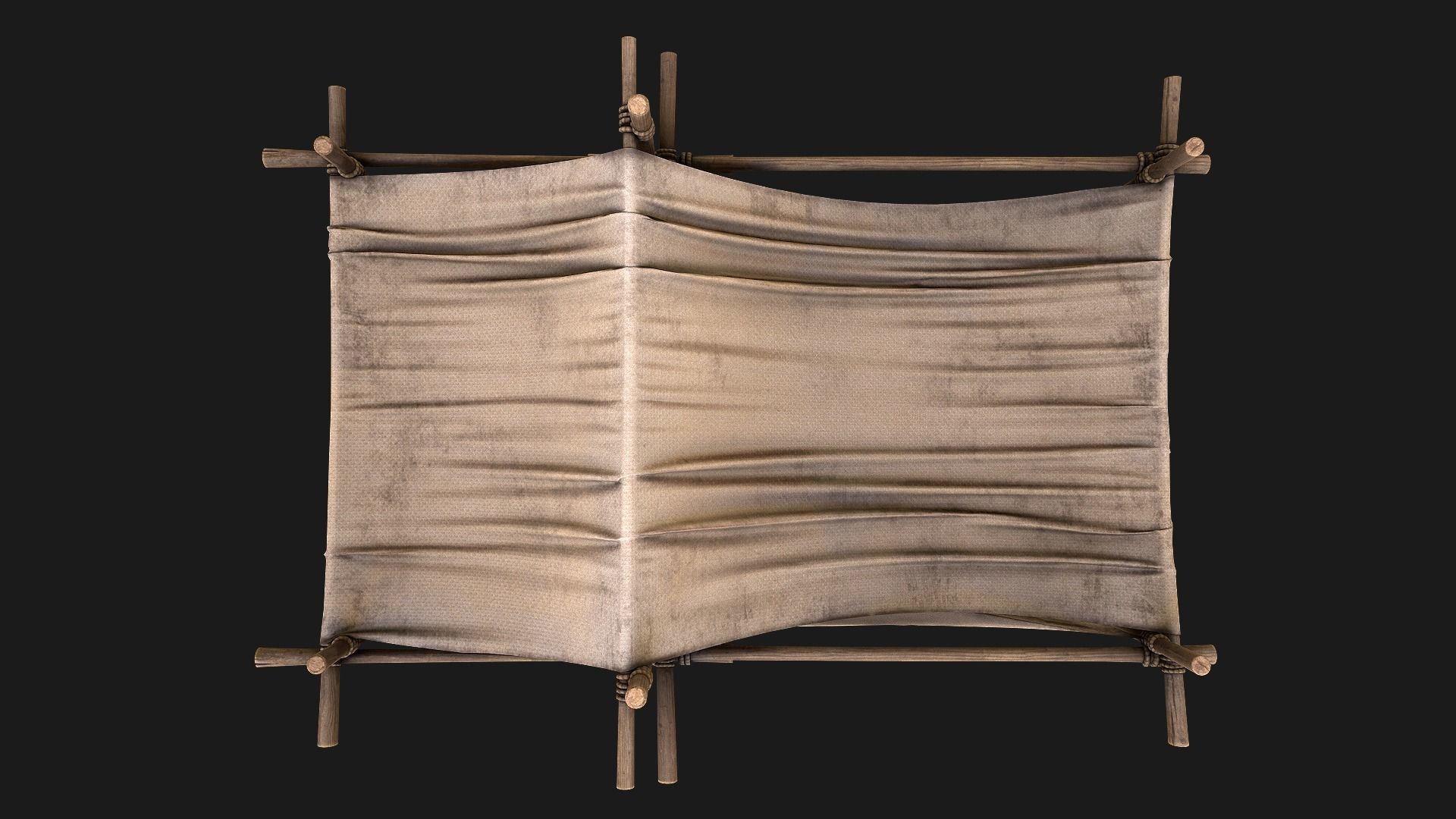 Market Stall Medieval Tent Cotton Low-poly 3D model_10