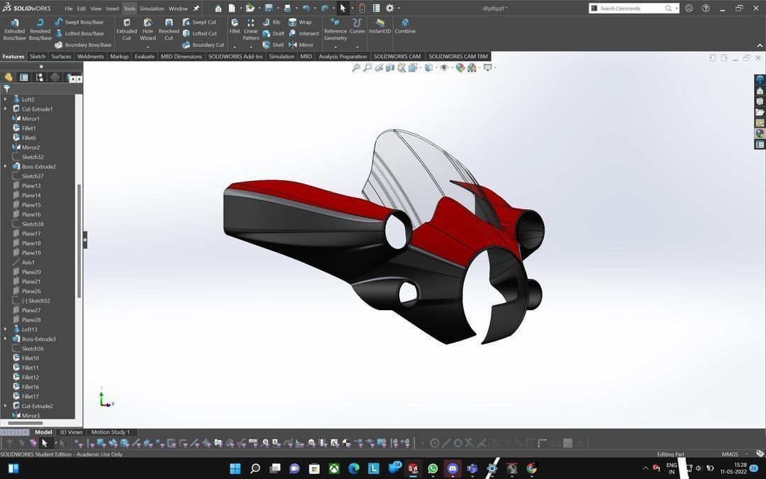 meteor 350 fender 3D print model_3
