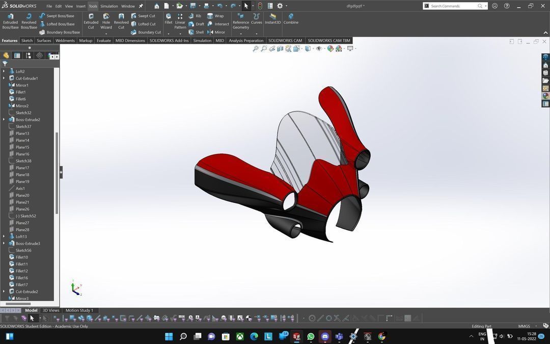 meteor 350 fender 3D print model_5