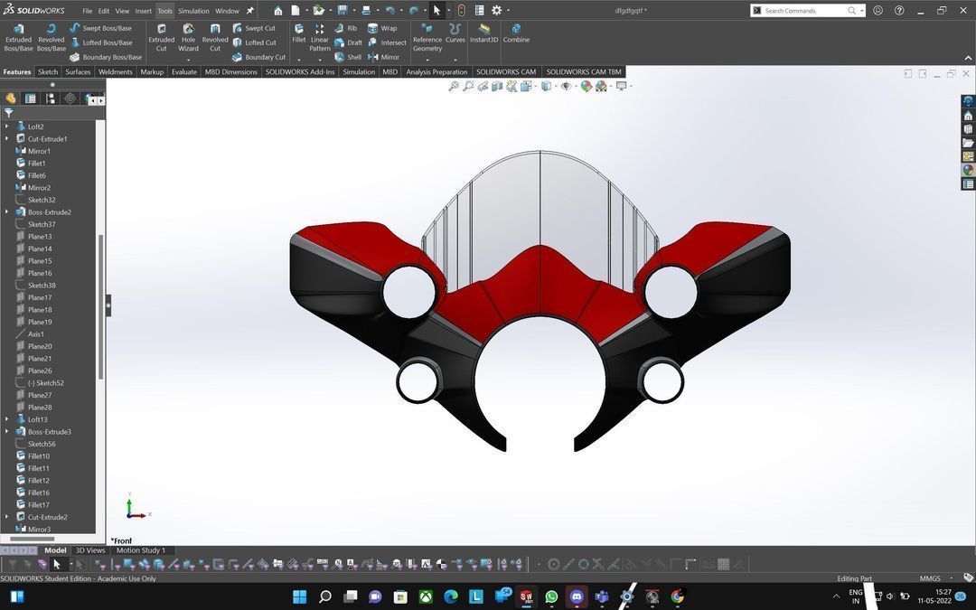 meteor 350 fender 3D print model_4