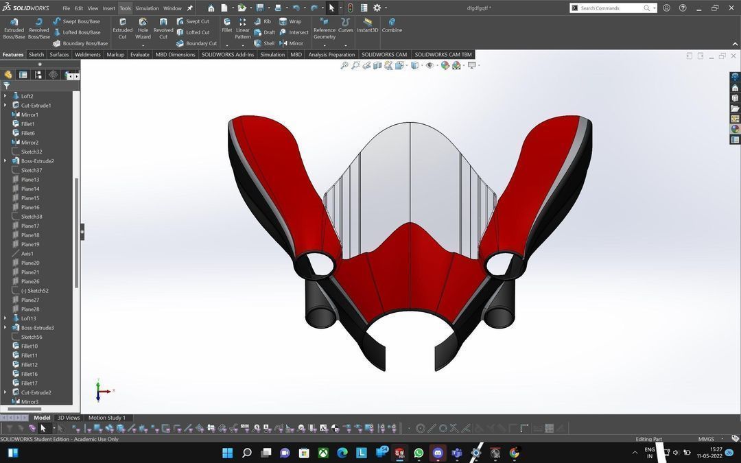 meteor 350 fender 3D print model_1