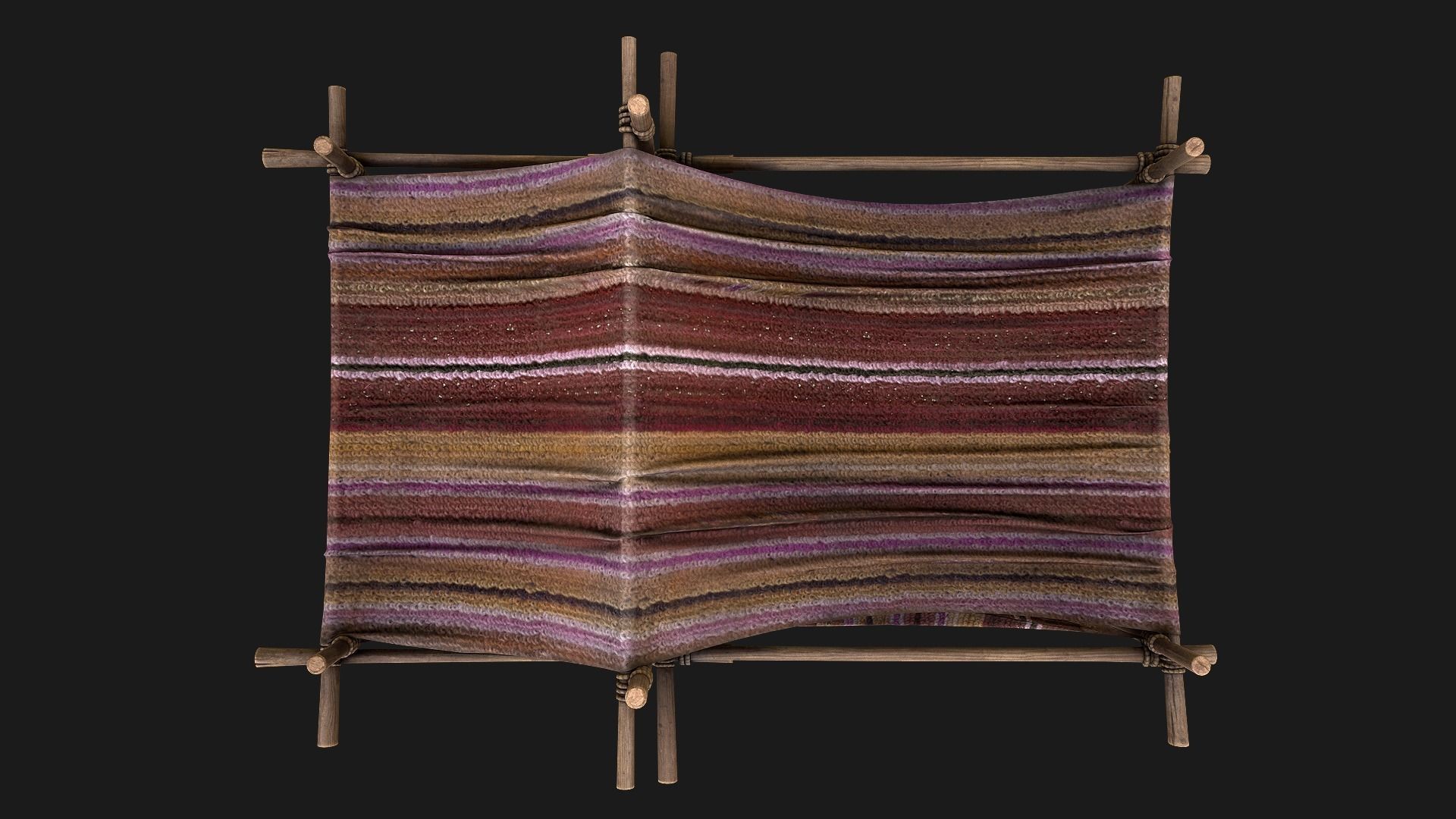 Large trade fair tent purple Stall Low-poly 3D model_10