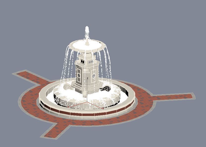 Realistic Water Fountain Loop Animation 10 3D model_13