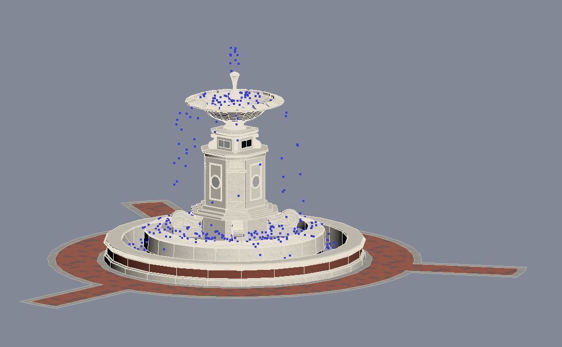 Realistic Water Fountain Loop Animation 10 3D model_12