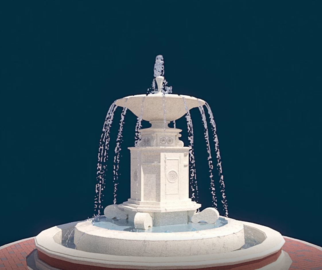 Realistic Water Fountain Loop Animation 10 3D model_9
