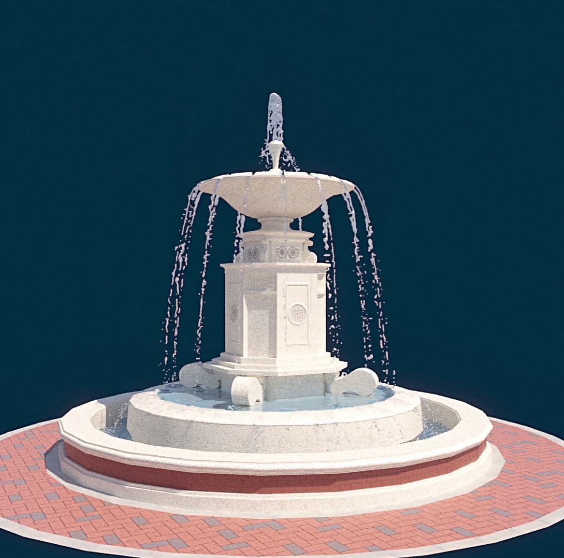 Realistic Water Fountain Loop Animation 10 3D model_4
