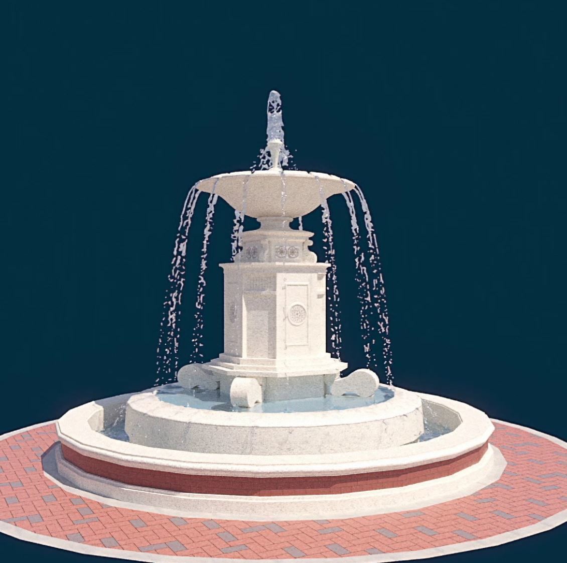 Realistic Water Fountain Loop Animation 10 3D model_7