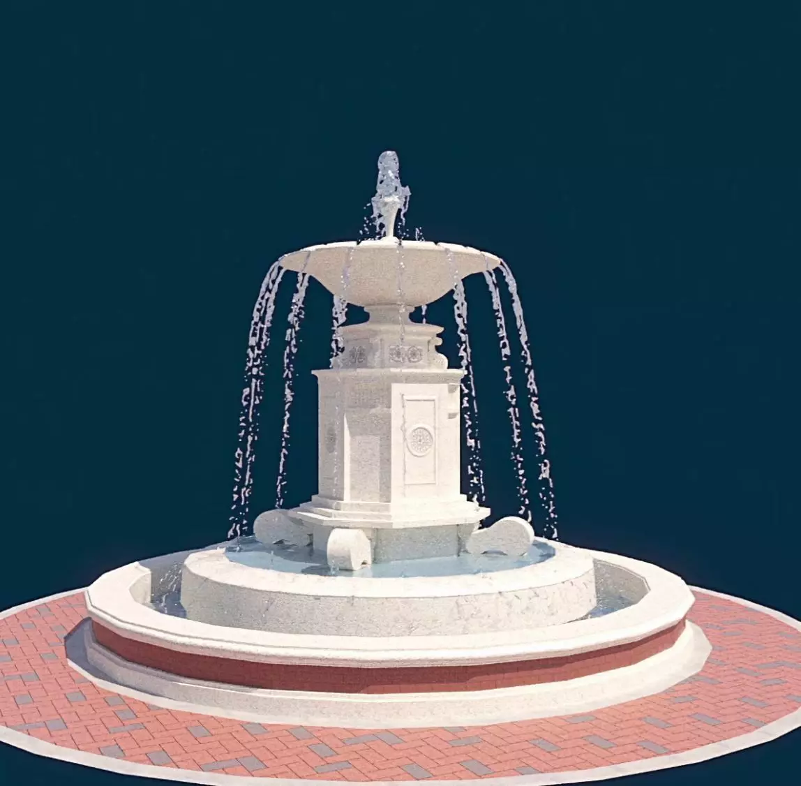 Realistic Water Fountain Loop Animation 10 3D model_0