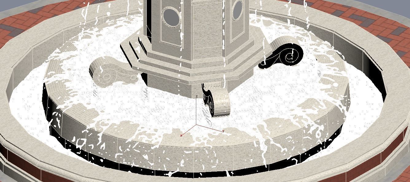 Realistic Water Fountain Loop Animation 10 3D model_17