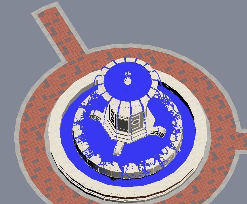 Realistic Water Fountain Loop Animation 10 3D model_16