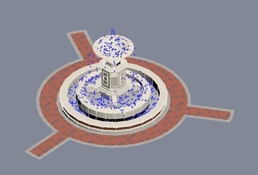 Realistic Water Fountain Loop Animation 10 3D model_6