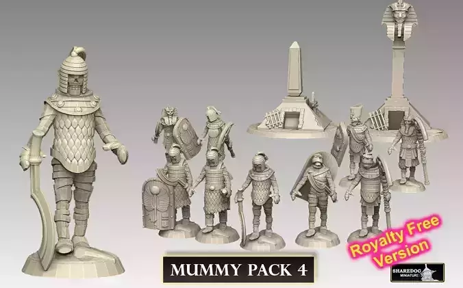 Mummy Pack 4 ROYALTY FREE VERSION 3D print model