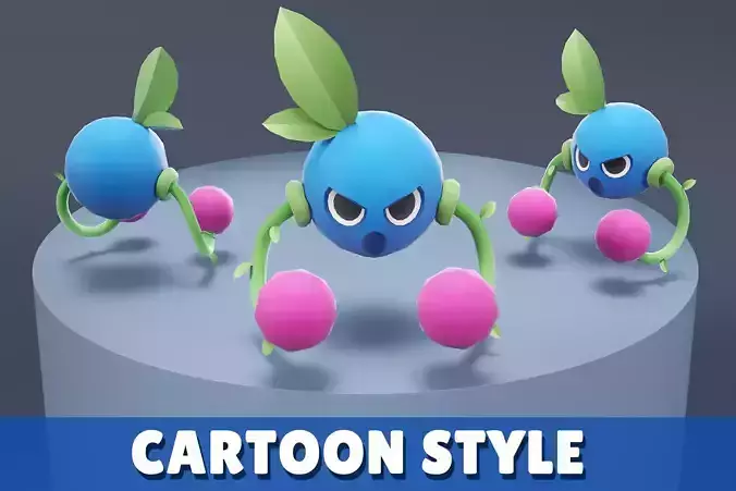Cartoon Characters - Medium Blueberry Warrior