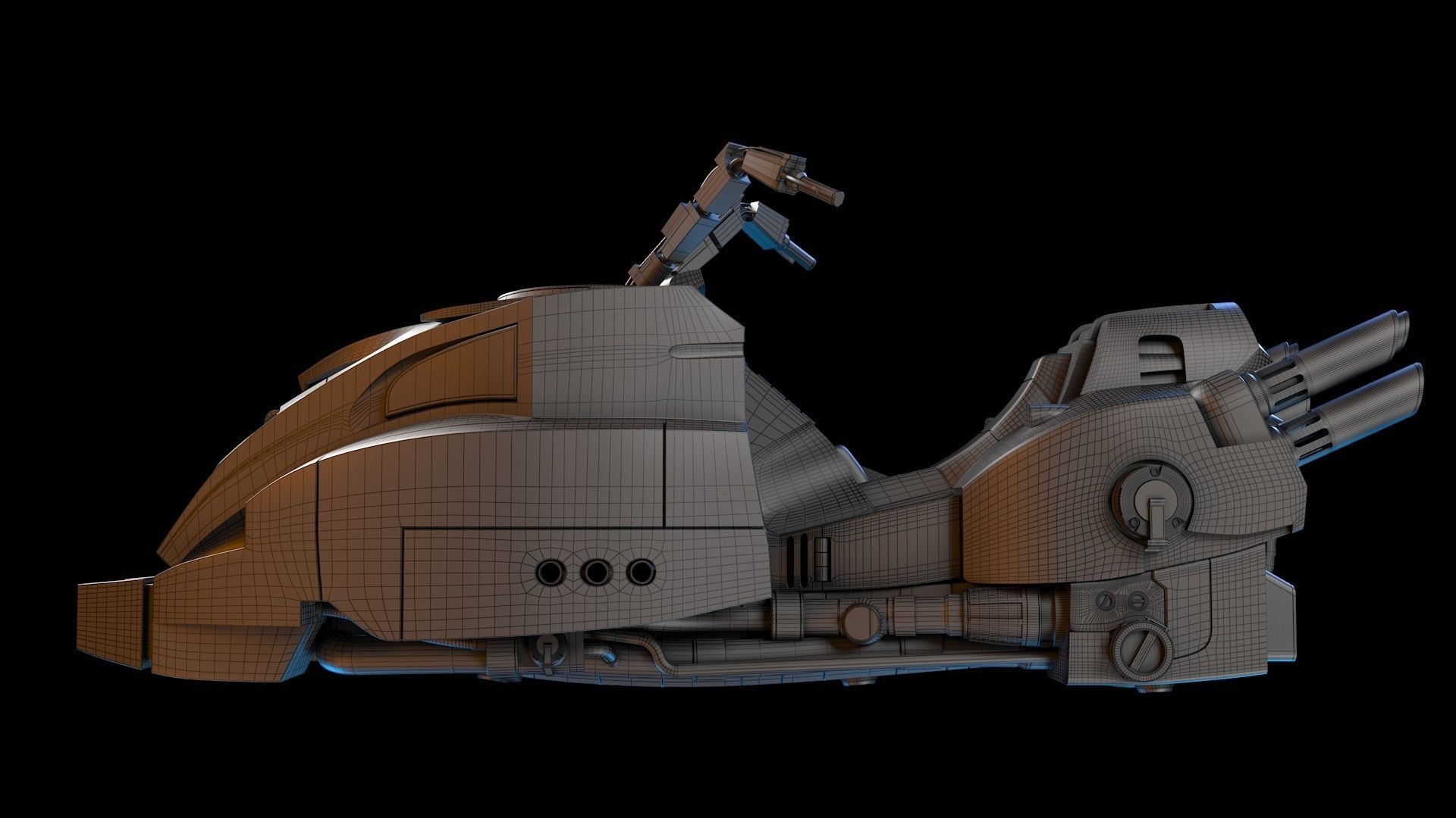 Lawmaster Motorbike Judge Dredd 3D model_8