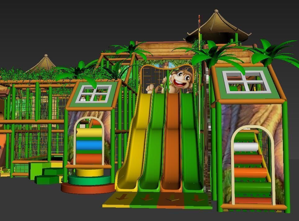 Children Multifunction Jungle series Indoor Soft Playground 3D model_6