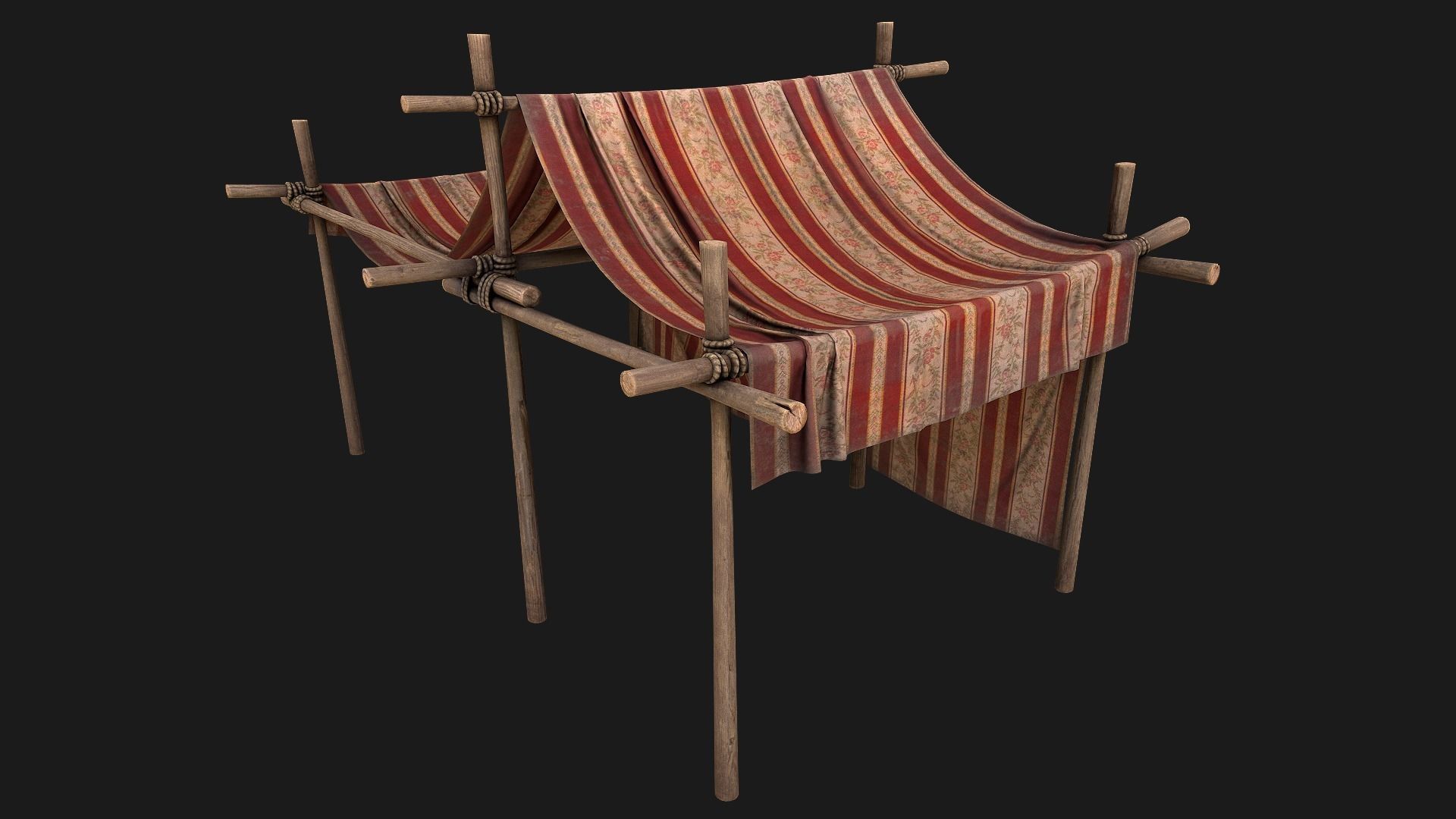 Royal Trade Fair Tent Stalls Low-poly 3D model_5