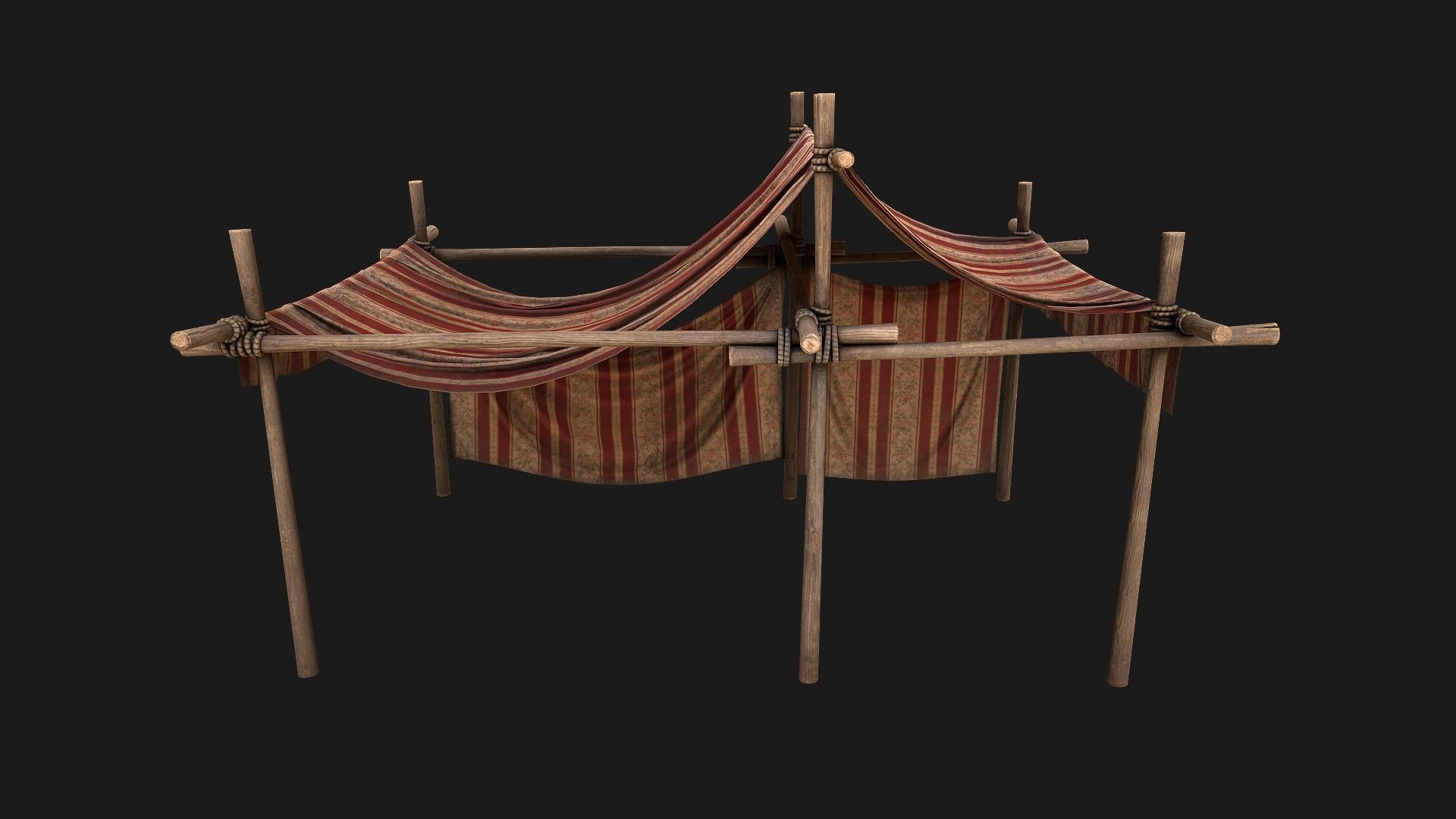 Royal Trade Fair Tent Stalls Low-poly 3D model_3