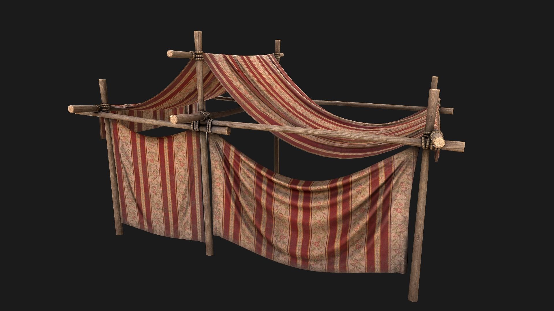 Royal Trade Fair Tent Stalls Low-poly 3D model_12