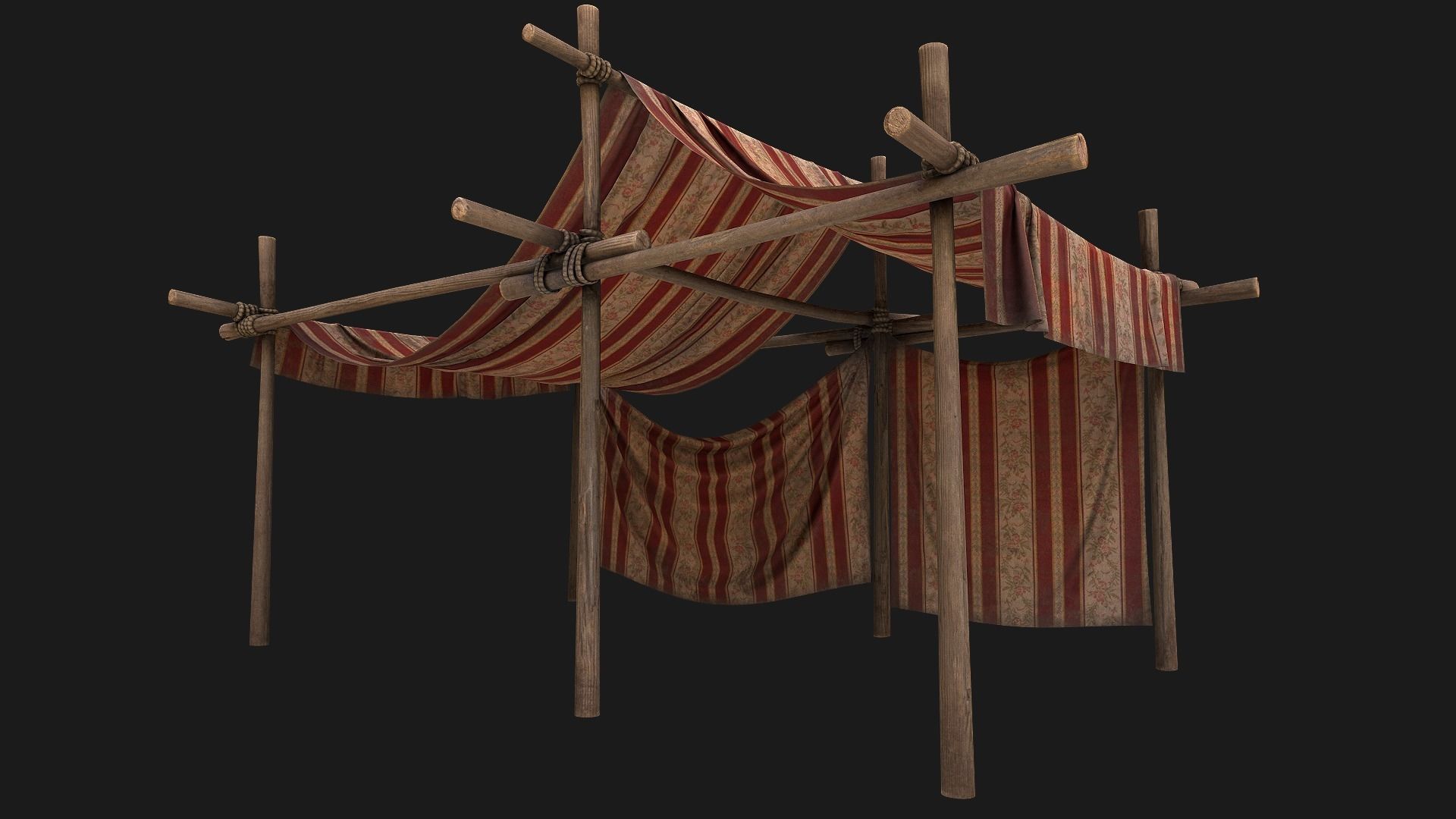 Royal Trade Fair Tent Stalls Low-poly 3D model_7