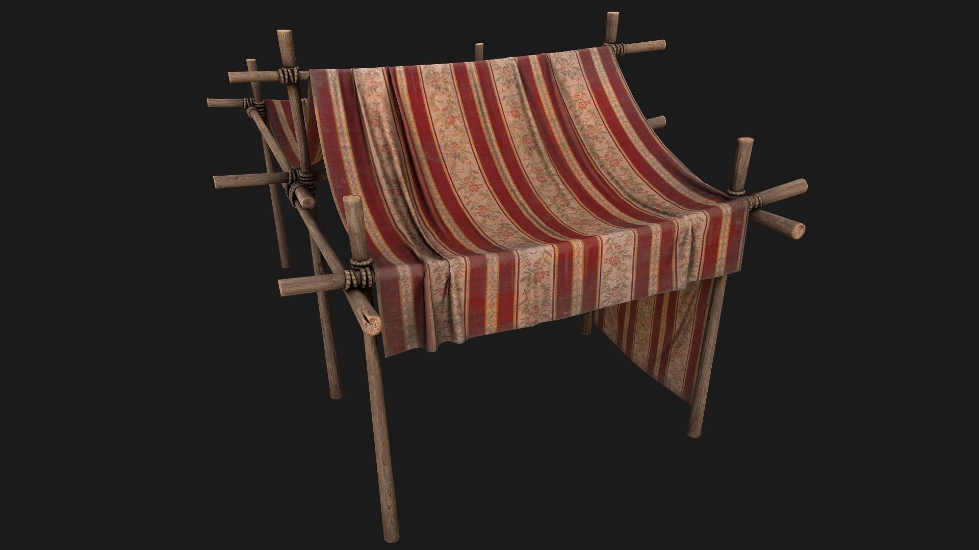 Royal Trade Fair Tent Stalls Low-poly 3D model_6